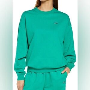 Alo Yoga Accolade Crew Neck pullover sweatshirt in emerald green size small